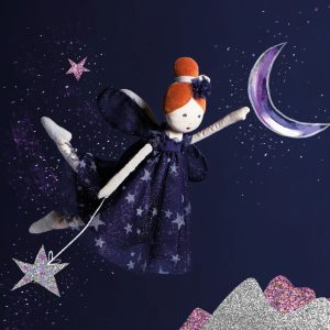 Păpușă zână balerină cu aripi și rochie cu steluțe, Moulin Roty