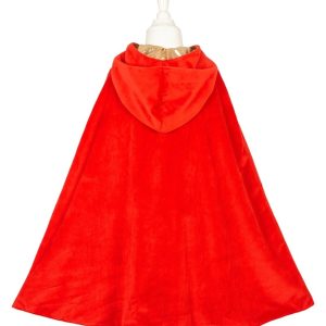 Pelerină reversibilă prințesă și Scufița Roșie, auriu și roșu, Souza!