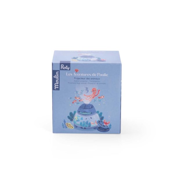 Proiector cu animale marine, 3 discuri și lumină de veghe, Moulin Roty