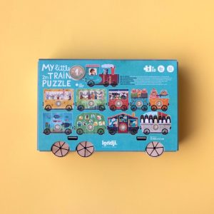 Puzzle din lemn Trenulețul meu, cu vagoane și numere de la 1 la 10, Londji