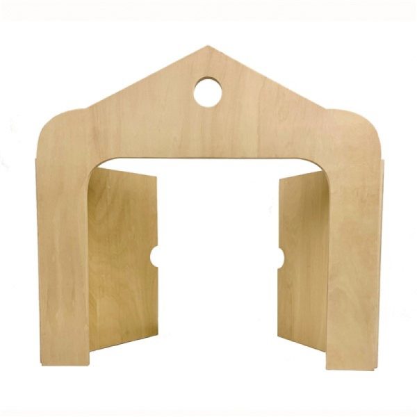 Scenă din lemn natural pentru teatru de păpuși, de vopsit și decorat, Egmont Toys