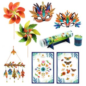 Set creativ Natura cu 5 activități: măști, moriști de vânt, caleidoscop și clopoței, Djeco
