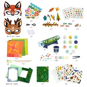 Set creativ Natura cu 5 activități: măști, moriști de vânt, caleidoscop și clopoței, Djeco