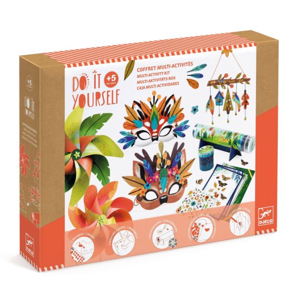 Set creativ Natura cu 5 activități: măști, moriști de vânt, caleidoscop și clopoței, Djeco