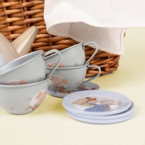 Set de ceai de jucărie în coș împletit, Egmont Toys