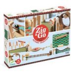 Set de construcție cu trasee și reacție în lanț, 48 de piese din lemn și metal, Djeco