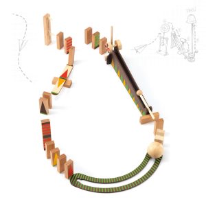 Set de construcție trasee cu reacție în lanț Zig & Go, 27 de piese din lemn, Djeco