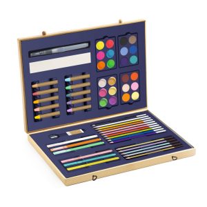 Set de desen și pictură cu 60 de piese, culori neon, sidefate și metalice, Djeco