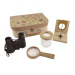 Set de explorator din lemn cu valiză, binoclu, busolă și lupă, Egmont Toys