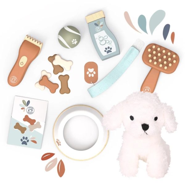 Set de îngrijire cățeluș de pluș, cu accesorii în valijoară, Speedy Monkey