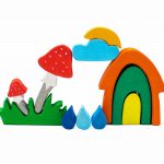 Set de joacă liberă din lemn Toamna fermecată, cu 11 piese stivuibile, Marc toys