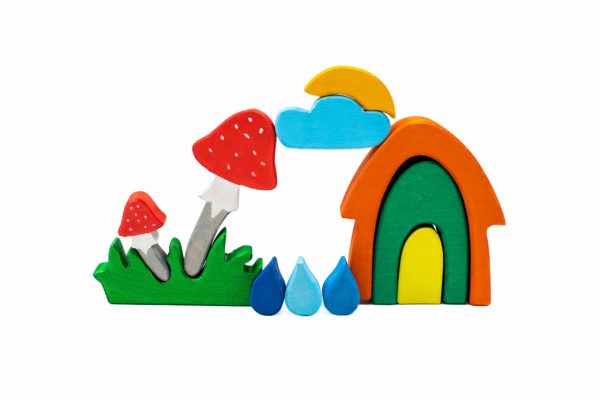Set de joacă liberă din lemn Toamna fermecată, cu 11 piese stivuibile, Marc toys