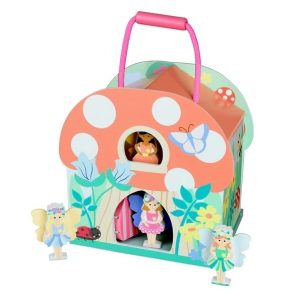 Set de joacă magnetic din lemn, Căsuța zânelor, cu zâne și gângănii, Orange Tree Toys