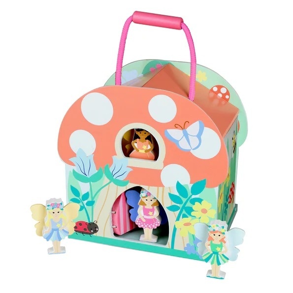 Set de joacă magnetic din lemn, Căsuța zânelor, cu zâne și gângănii, Orange Tree Toys