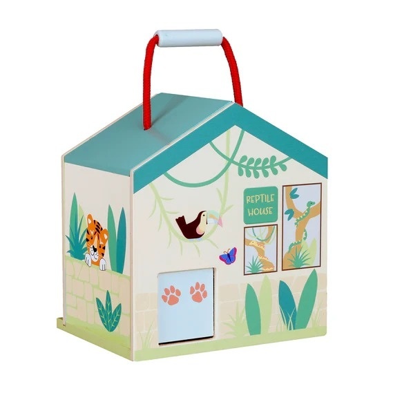 Set de joacă magnetic din lemn, Grădina zoologică, cu animale, Orange Tree Toys