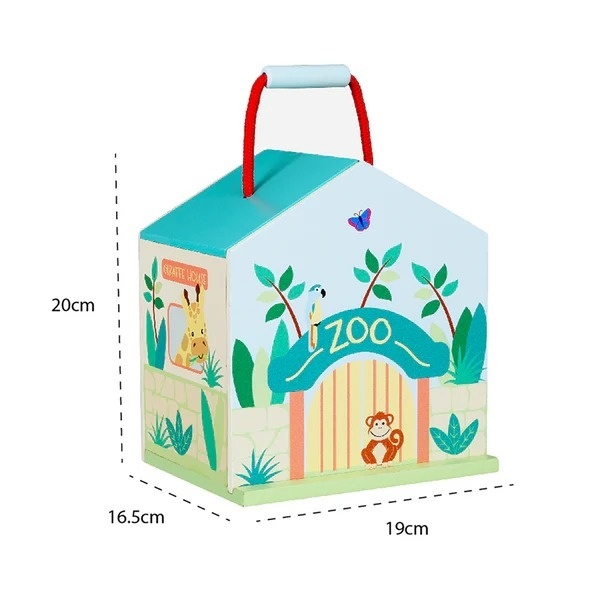 Set de joacă magnetic din lemn, Grădina zoologică, cu animale, Orange Tree Toys