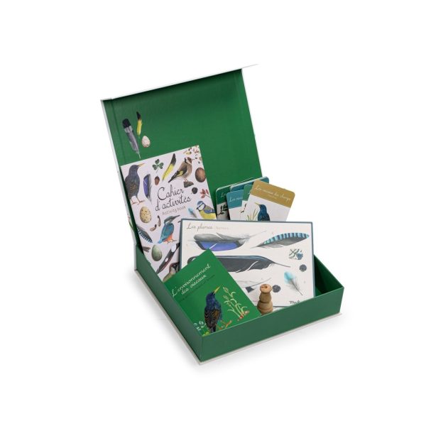 Set de ornitologie cu fluier, fișe de păsări și broșură, 26 de accesorii, Moulin Roty