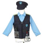 Set de polițist cu vestă, șapcă, cătușe, stație și baston, Souza!