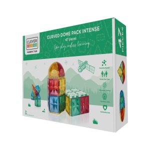 Set magnetic de construcție Dome cu piese curbate, 47 de piese, Cleverclixx