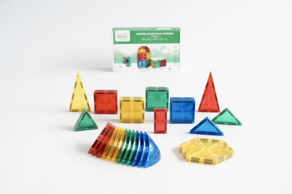 Set magnetic de construcție Dome cu piese curbate, 47 de piese, Cleverclixx