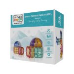 Set magnetic de construcție Dome pastel cu piese curbate, 34 de piese, Cleverclixx