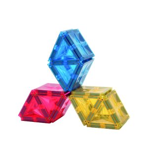 Set magnetic de construcție Inventiv, 60 de piese de forme diverse, Cleverclixx
