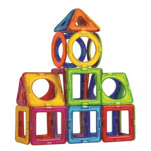 Set magnetic de construcție Magformers Basic Plus, 30 de piese cu forme variate, Clicstoys