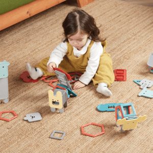 Set magnetic de construit animale 3D, cu 40 de piese, Clicstoys