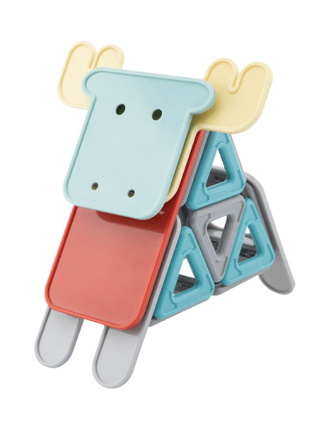 Set magnetic de construit animale 3D, cu 40 de piese, Clicstoys