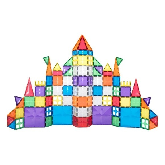 Set magnetic de construit cu 125 de piese, cu bonus piese glitter, Cleverclixx