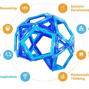 Set magnetic Magformers Inspire, 30 de piese pătrate și triunghiulare, Clicstoys