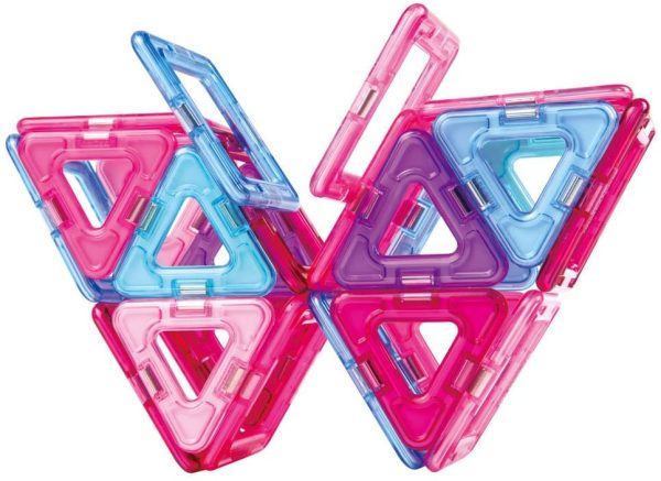 Set magnetic Magformers Inspire, 30 de piese pătrate și triunghiulare, Clicstoys