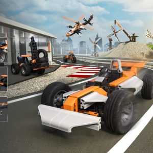 Set STEM de construcție cu 375 de piese și 10 modele, Fischertechnik