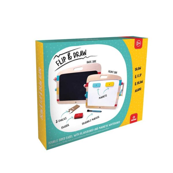 Tablă dublă magnetică și neagră pentru desen, cu cretă și marker, Svoora