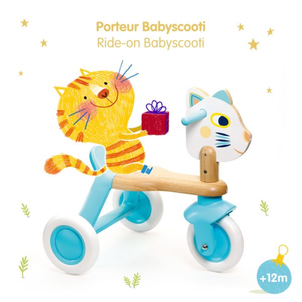 Tricicletă din lemn fără pedale, ride-on de asamblat, Djeco