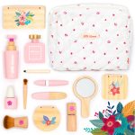 Trusă de make-up din lemn în gentuță, 17 piese de cosmetică, UMU Toys